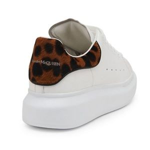Alexander McQueen Leopard-Print Calf Hair & Leather Platform Sneakers